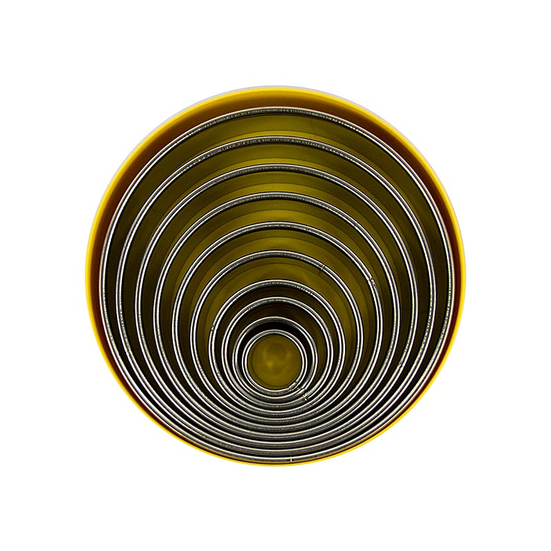 Edelstahl-Ausstecher Set, rund, glatt, ø 2,2 - 14 cm, 3 cm hoch, 10 tlg.