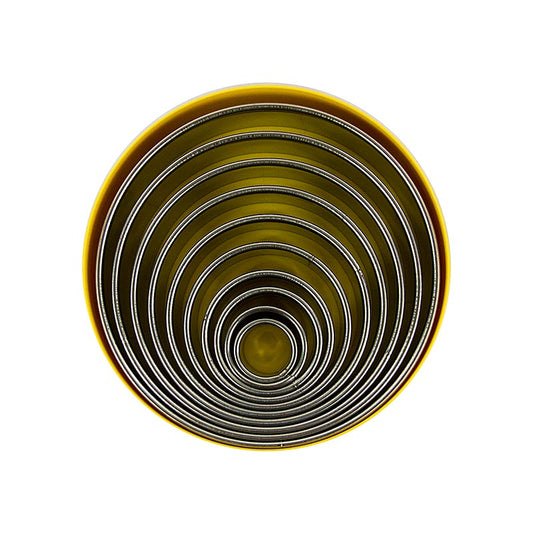 Edelstahl-Ausstecher Set, rund, glatt, ø 2,2 - 14 cm, 3 cm hoch, 10 tlg.