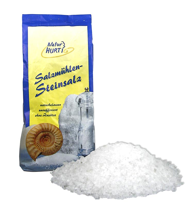 Deutsches Steinsalz, Speisesalz für Salzmühlen, 1,5-3,2mm, naturbelassen, 1 kg