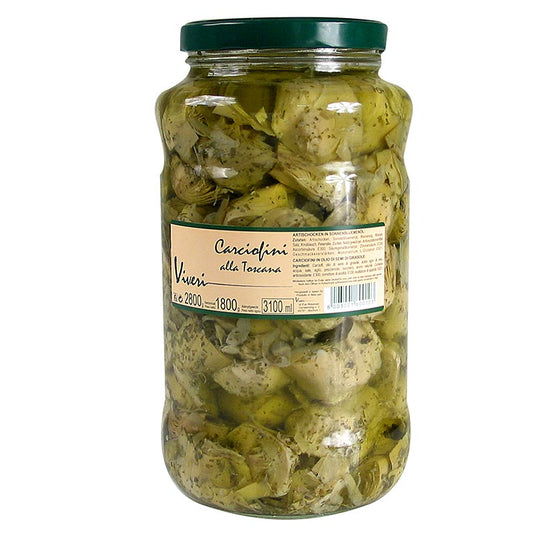Viveri - Eingelegte Artischocken, geviertelt - alla Toscana, mit Kräutern, 2,8 kg