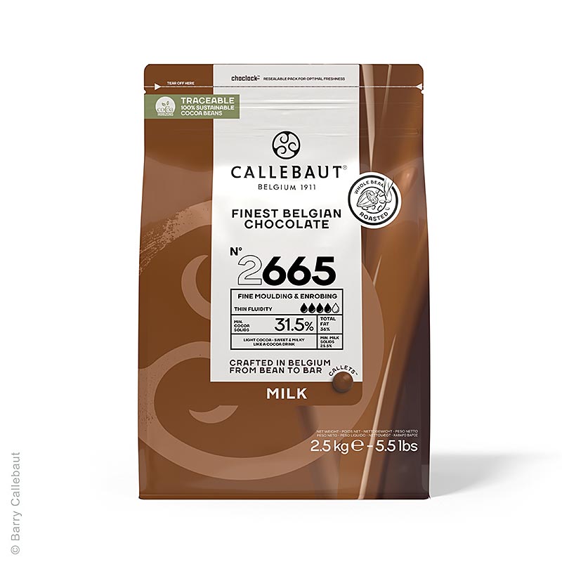 Callebaut - Vollmilch, dünnfließend, Callets, 33% Kakao, 2,5 kg