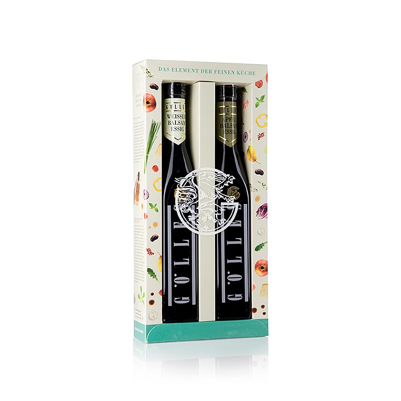 Gölles Essigset Duo mit Balsam-Apfelessig und weißem Balsamessig, 500 ml, 2 x 25
