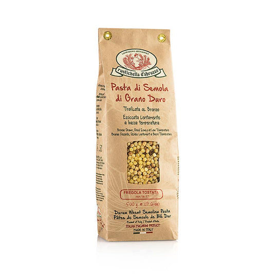 Fregola Tostata, perlrunde Pasta aus geröstetem Hartweizengriess, 500 g