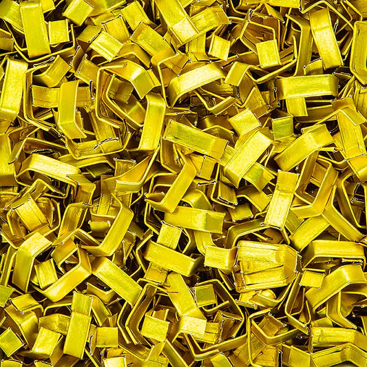 Clippfix Verschluss, gold, für Polyprop-Bodenbeutel/Zellglasbeutel, 1.000 St