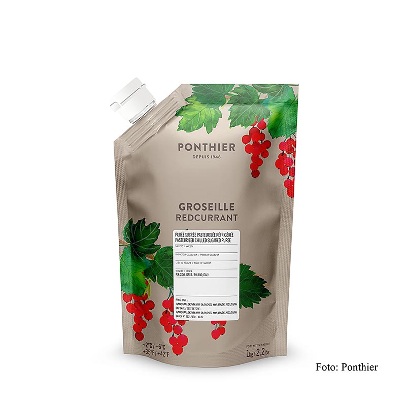 Ponthier Rote Johannisbeerenpüree, mit Zucker, 1 kg