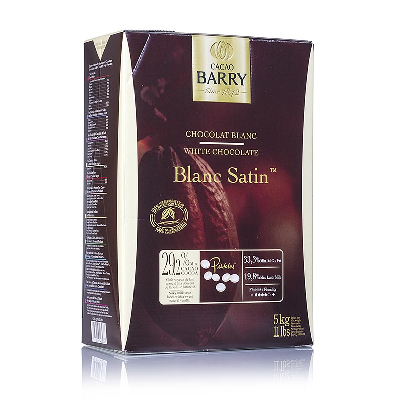 Callebaut - Blanc Satin, weiße Schokolade, Callets, 29% Kakao, 5 kg
