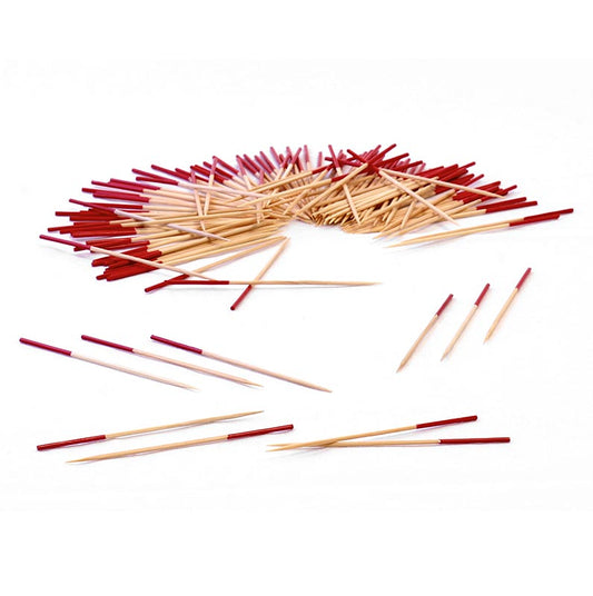 Holz-Spiesse, mit rot gefärbtem Ende, 9 cm, 500 St