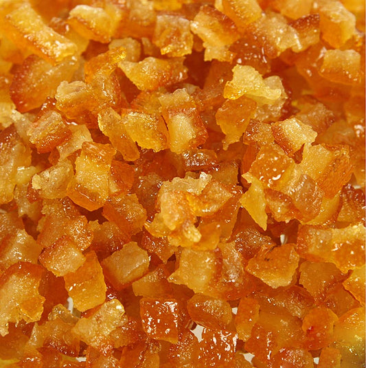 Orangeat, kandierte Orangenschale, fein gewürfelt, 6 mm, Corsiglia Facor, 2,5 kg