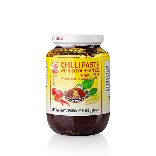 Chili-Paste - Nam Prik Pao, mit Sojabohnenöl, Cock Brand, 454 g