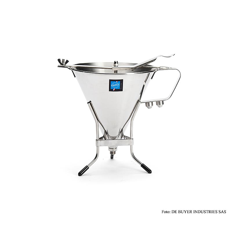 deBUYER Fondanttricher, automatisch, mit 3 Auslaufmaßen, 1,9 Liter, mit Gestell,