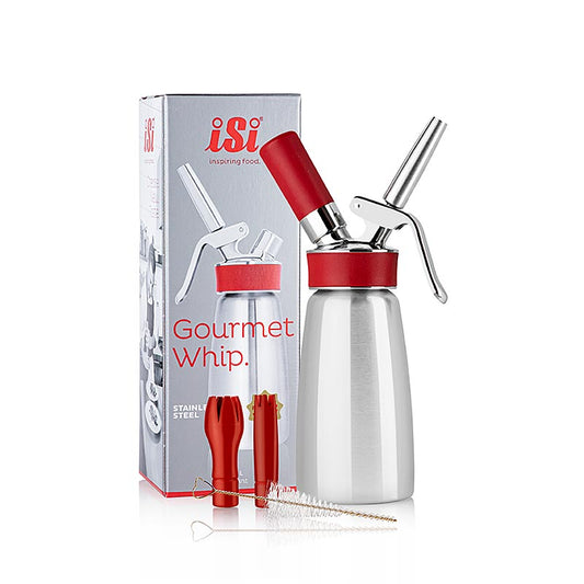 Sprayer, Gourmet Whip Plus, komplett, Edelstahl matt, 250 ml, rot, 1 St