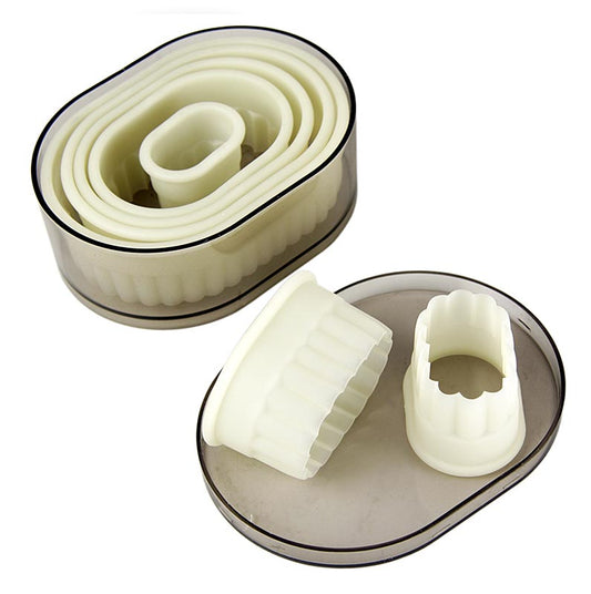 deBUYER Ausstecher, oval-gewellt, Kunststoff, ø 3,2/4,5/5,8/7/8,5/9,5/11 cm, 7 tlg.