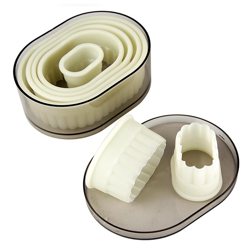 deBUYER Ausstecher, oval-gewellt, Kunststoff, ø 3,2/4,5/5,8/7/8,5/9,5/11cm, 7 tl