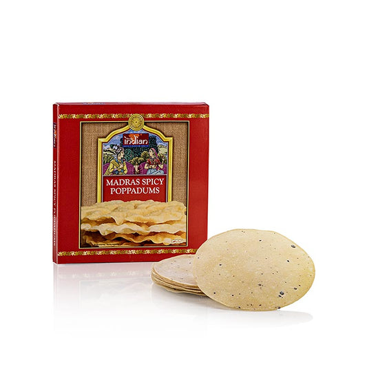 Pappadums, mit schwarzen Pfeffer ø 12-13 cm, 112 g, 12 St