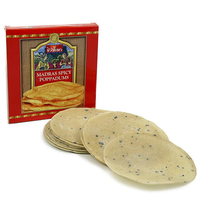 Pappadums, mit schwarzen Pfeffer ø 12-13cm, 112 g, 12 St