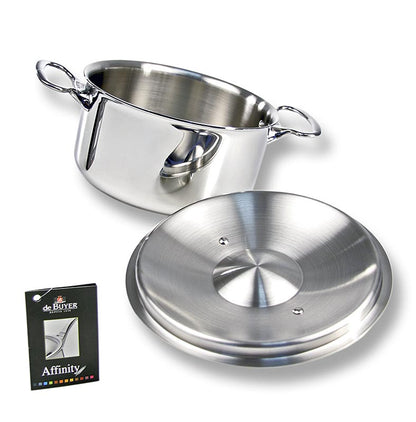 deBUYER "Affinity" Induktions Bratentopf & Deckel, Edelstahl, ø 24cm, 13cm hoch,