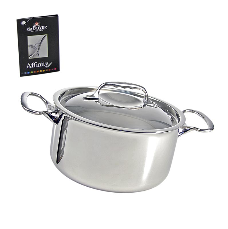 deBUYER "Affinity" Induktions Bratentopf & Deckel, Edelstahl, ø 24cm, 13cm hoch,