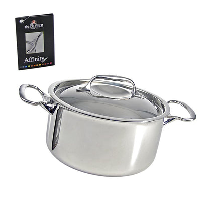 deBUYER "Affinity" Induktions Bratentopf & Deckel, Edelstahl, ø 24cm, 13cm hoch,