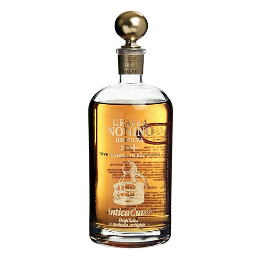 Grappa Riserva Antica Cuvée, holzfassgereifter Grappa, 43% vol., Nonino, 700 ml