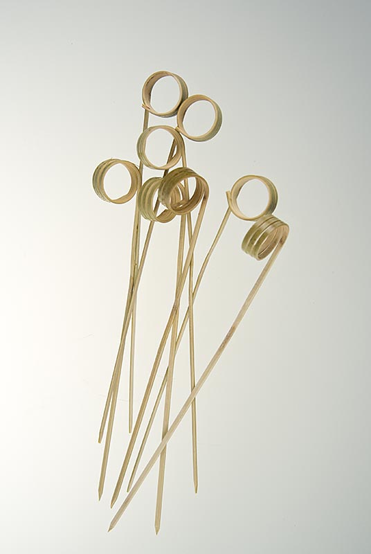 Bambus-Spieße, mit Loop (Ringende), 12cm, 100 St