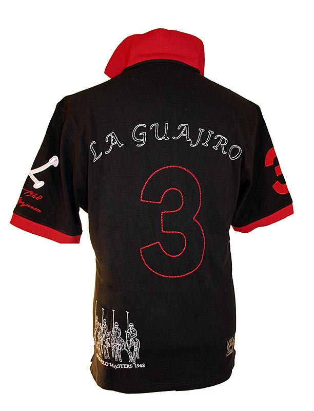 EDITION BOS FOOD Polo-Shirt La Guajiro, Kurzarm, schwarz/rot, Damen Gr. XL, 1 St