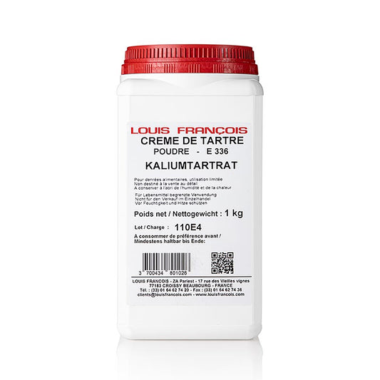 Louis Francois - Weinstein-Pulver - Creme Detartre, Kaliumtartrat, E 336, 1 kg