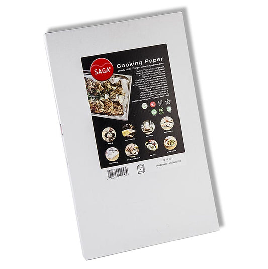 Saga Kochpergament (Backpapier), auf 32,5 x 53cm geschnitten, im Spender, 500 Blatt