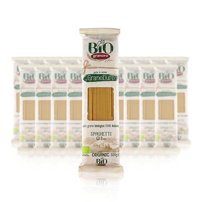 Pasta Granoro, Spaghetti Vermicelloni No.12, 2 mm, BIO, 10 kg, 20 x 500 g