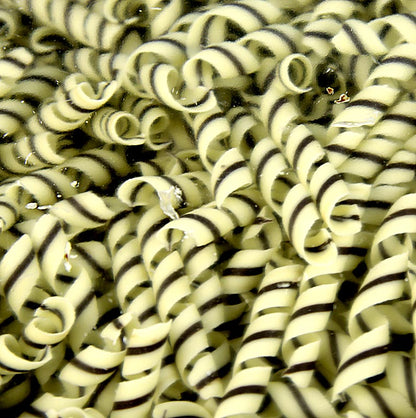 Dobla - Deko-Aufleger "Tornado" - Lockenform, weiße/dunkle Schokolade, ca. 10x62mm, 800