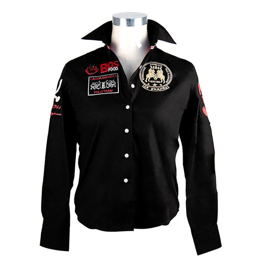 EDITION BOS FOOD Polohemd La Guajiro, Langarm, schwarz/rot, Damen Gr. L, 1 St