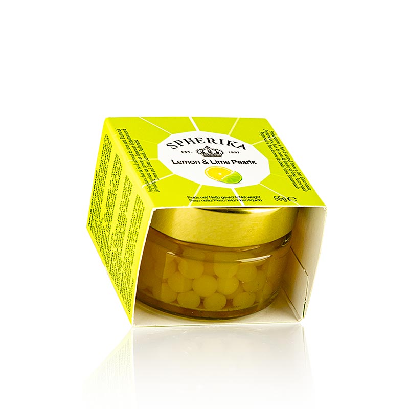Fruchtkaviar "Zitrone-Limette", Perlgrösse 5 mm, Sphären, Cocktail Pearls, 55 g