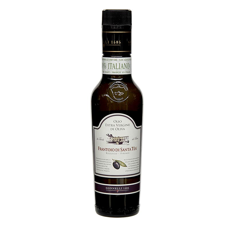 Natives Olivenöl Extra, Santa Tea Gonnelli "Delicato", schwarze Oliven, 250 ml