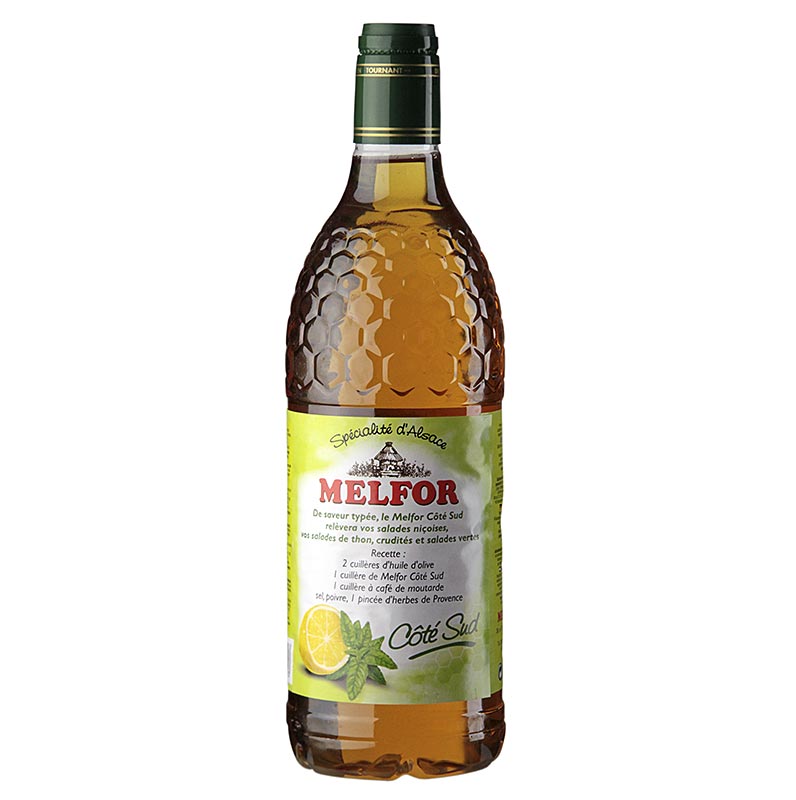 Essig-Condiment, mit Honig, Kräutern, Basilikum & Zitrone, 3,8% Säure, Melfor, 1 L