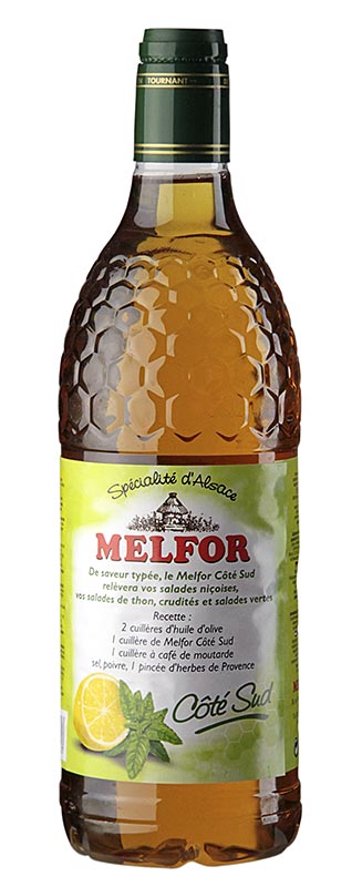 Essig-Condiment, mit Honig, Kräutern, Basilikum & Zitrone, 3,8% Säure, Melfor, 1 L
