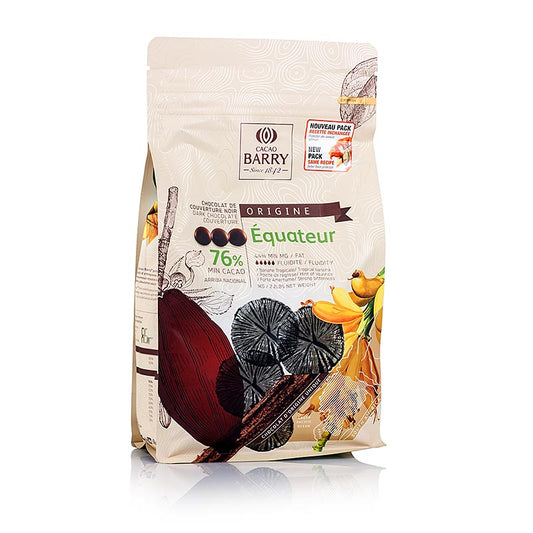 Cacao Barry Couverture - Origine Ecuador, dunkle Schokolade, Callets, 76% Kakao