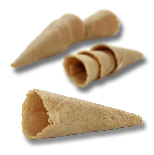 Mini-Hörnchen Basic, neutral, ø 2,5x7,5 cm, mit Waffelhalter, 325 g, 112 St