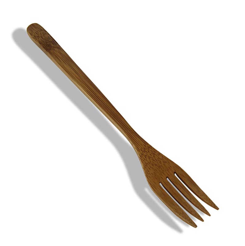 Mehrweg Bambusgabeln, spülmaschinengeeignet, dunkelbraun, 20 cm lang, 25 St