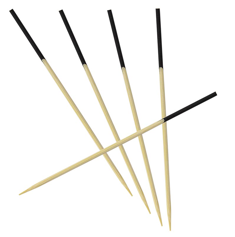 Oxstal - Holz-Spieße, mit schwarz gefärbtem Ende, 9cm, 500 St