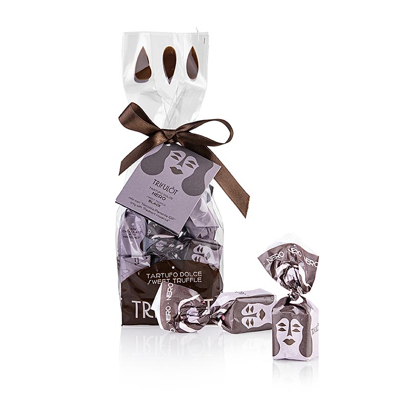 Tartuflanghe Trüffelpralinen "trifulòt", dunkle Schokolade, ca. 14 g, schwarz, 200 g