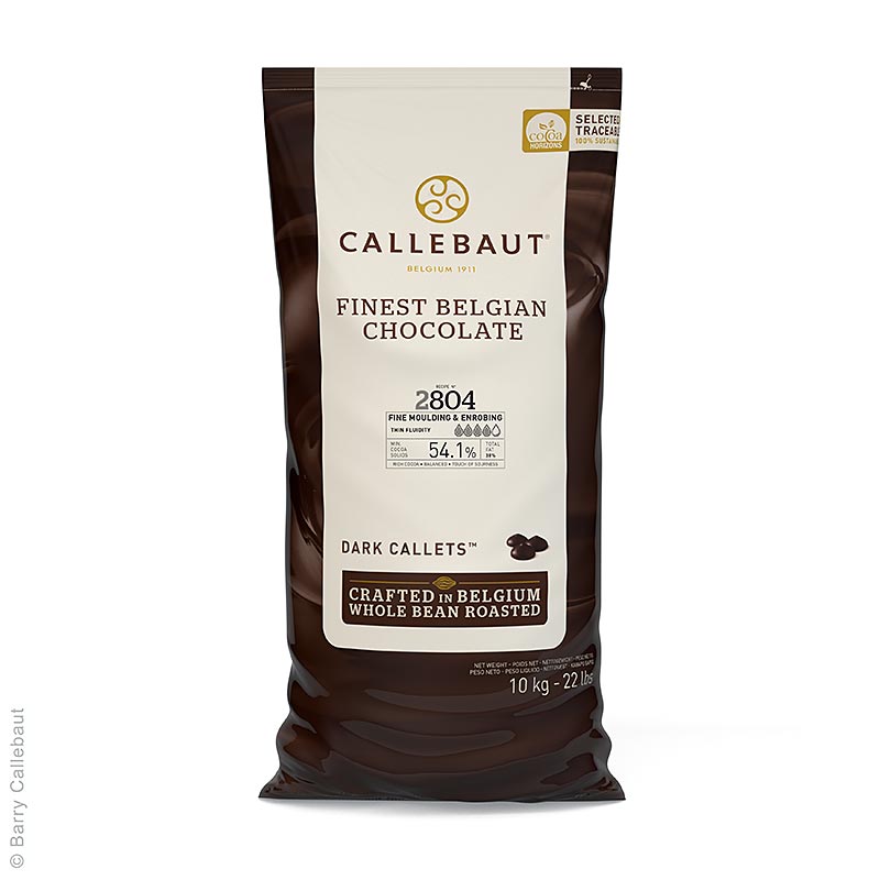 Callebaut - Zartbitterschokolade, Callets, dünnfließend, 54% Kakao, 10 kg