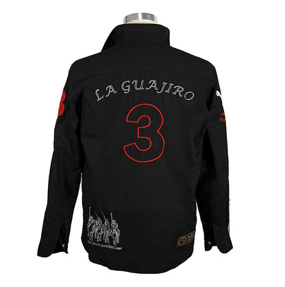EDITION BOS FOOD Polohemd La Guajiro, Langarm, schwarz/rot, Herren Gr. 3XL, weit, 1 St