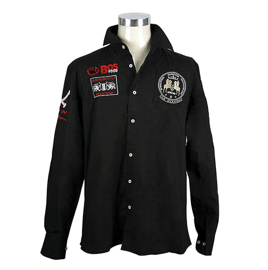EDITION BOS FOOD Polohemd La Guajiro, Langarm, schwarz/rot, Herren Gr. 5XL, weit, 1 St