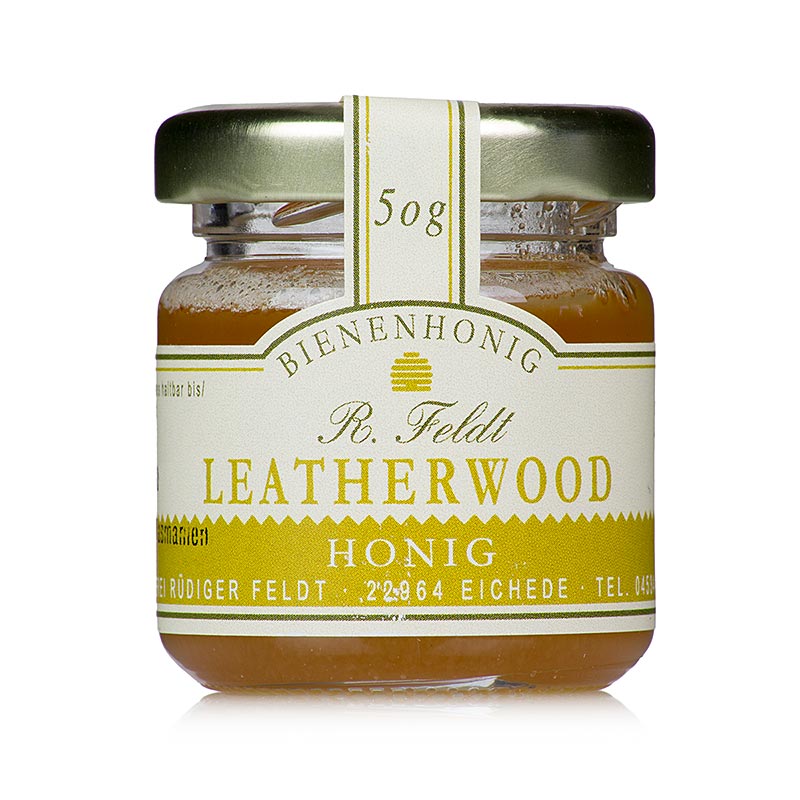 Imkerei Feldt - Leatherwood-Honig, hellbraun, cremig, hocharomatisch, Portionsglas, 50 g