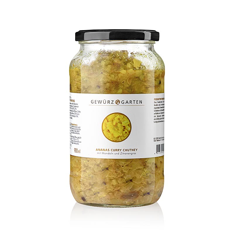 Gewürzgarten Ananas Curry Chutney, mit Mandeln, Holunderblüte und Zitronengras, 900 ml