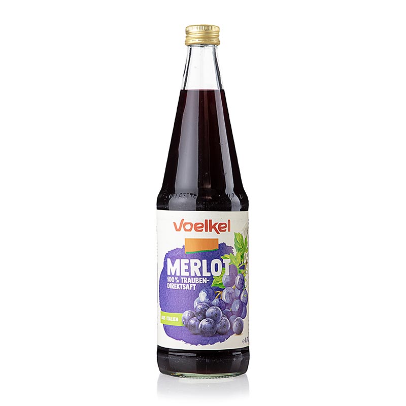 Voelkel - Merlot Traubensaft, dunkel, 100 % Direktsaft, BIO, 700 ml