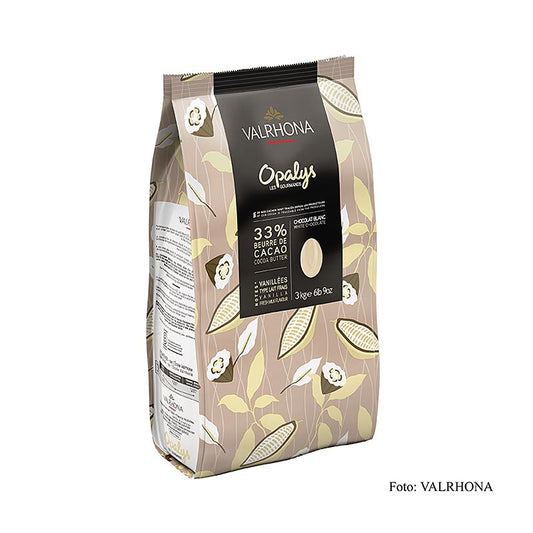 Valrhona Opalys, weisse Couverture, Callets, 33% Kakaobutter, 3 kg