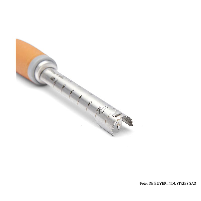 deBUYER Entkerner "Universal", ø 13mm, 9cm lang,Edelstahl/Kunststoff orange, 1 S