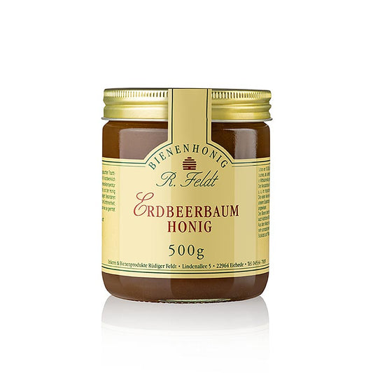 Erdbeerbaum-Honig, hell-bernsteinfarben, bitter-süss, 500 g
