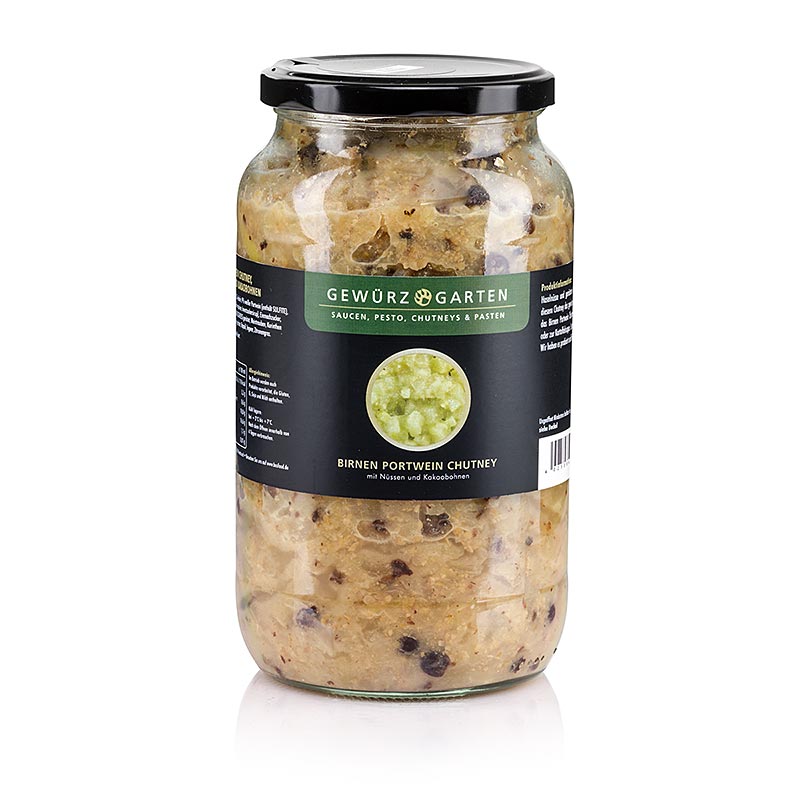 Gewürzgarten Birnen Portwein Chutney, mit Nüssen, Ingwer und Kakaobohnen, 900 ml
