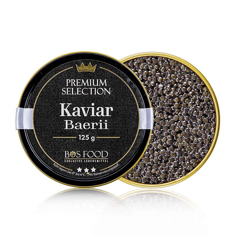 BOS FOOD Premium Selection Kaviar vom sibirischen Stör (Acipenser baerii), Aquakultur China, 125 g